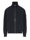 Cotton Zip-Up Jacket Black - STONE ISLAND - BALAAN 2