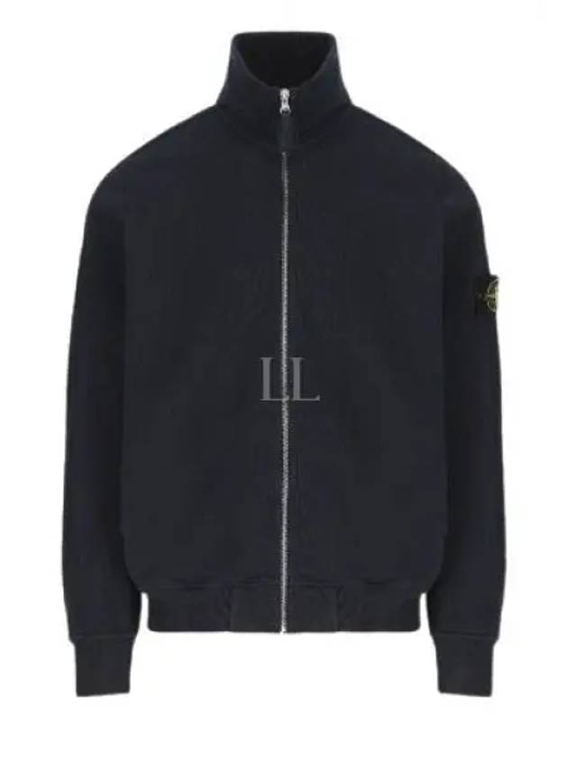 Cotton Zip-Up Jacket Black - STONE ISLAND - BALAAN 2