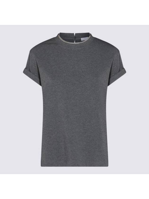 Monil Crew Neck Short Sleeve T-Shirt Grey - BRUNELLO CUCINELLI - BALAAN 1