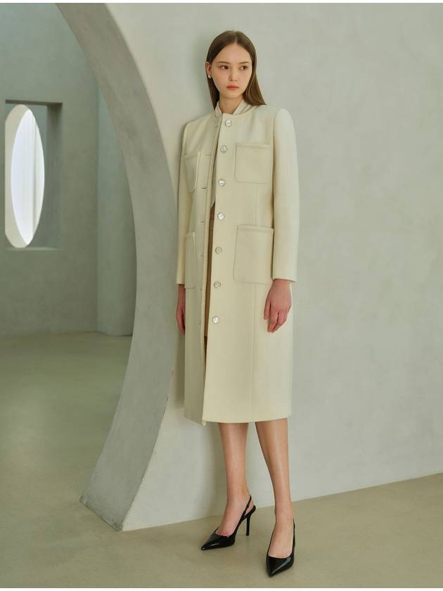 Elena Round Trimming Coat (AW Hainsworth) Ivory - AME - BALAAN 4