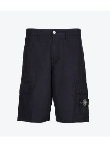 Bermuda Wide Leg Shorts Navy - STONE ISLAND - BALAAN 1