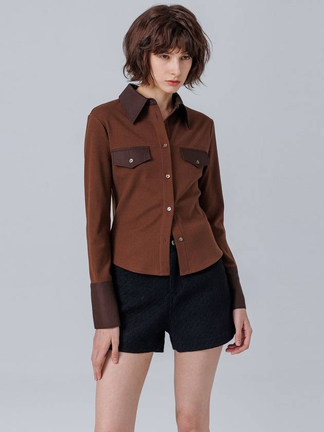 FLAP SHIRTBROWN PC23SH01BR - PAGE STUDIO - BALAAN 3