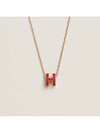 Mini Pop H Pendant Necklace Gold Rouge Grenat - HERMES - BALAAN 4