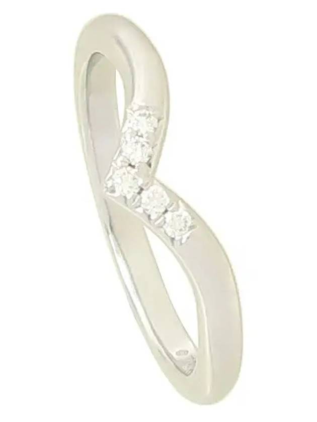 Tiffany PT950 Platinum 5 Point Diamond Soloist V Ring No 9 - TIFFANY & CO. - BALAAN 2