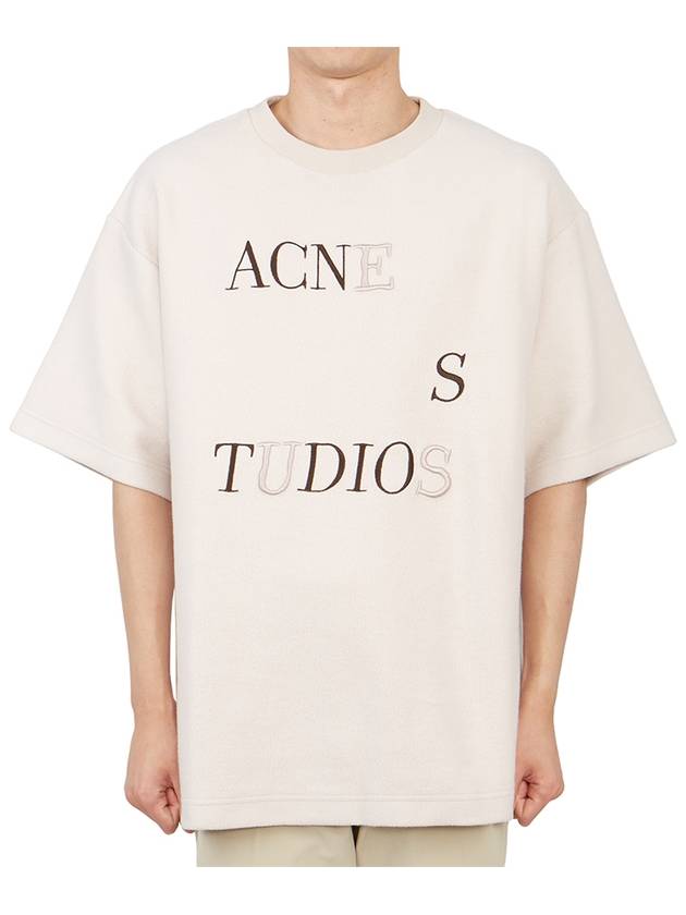 Logo Short Sleeve T-shirt Beige - ACNE STUDIOS - BALAAN 2