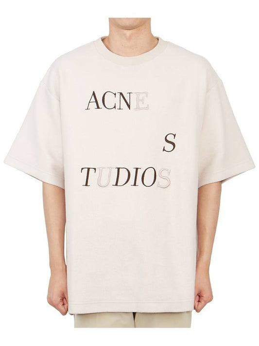 Logo Short Sleeve T-shirt Beige - ACNE STUDIOS - BALAAN 2