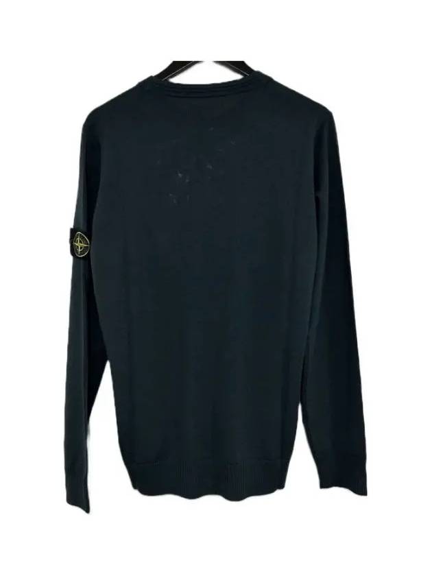 Logo Patch Round Neck Knit Top Dark Green - STONE ISLAND - BALAAN 4