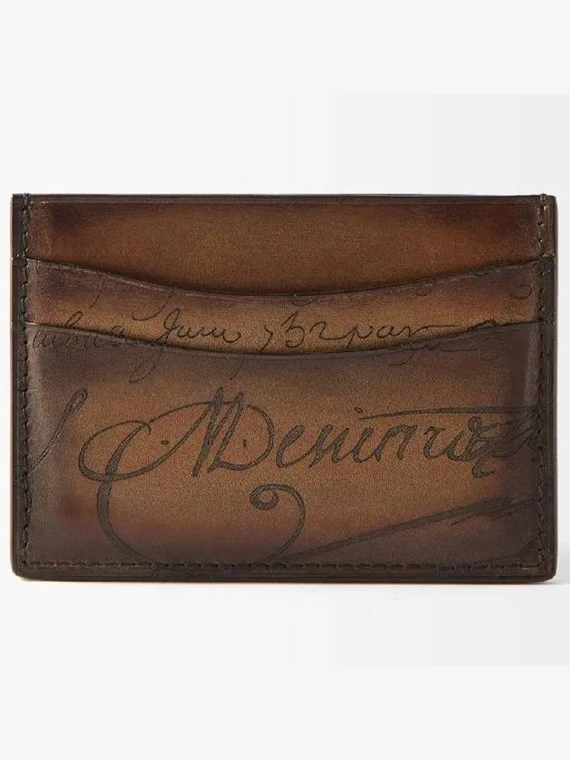 Bambou Scritto logo leather cardholder brown - BERLUTI - BALAAN 1