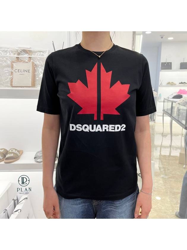 Maple Leaf Short Sleeve T-Shirt Black - DSQUARED2 - BALAAN 2