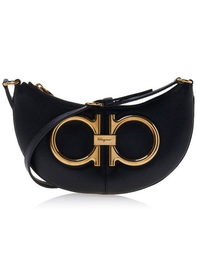 Maxi Gancini Small Shoulder Bag Black - SALVATORE FERRAGAMO - BALAAN 2