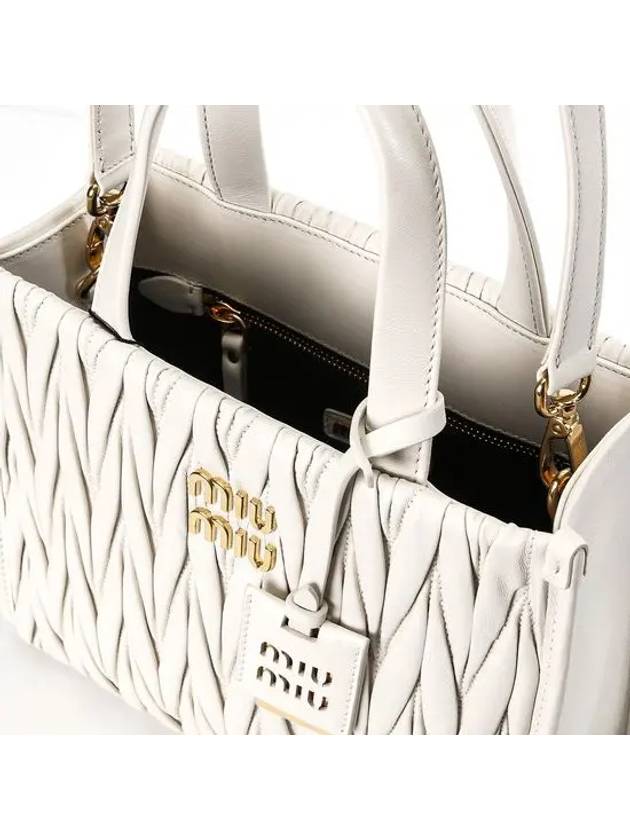 Matelasse Nappa Leather Tote Bag White - MIU MIU - BALAAN 6