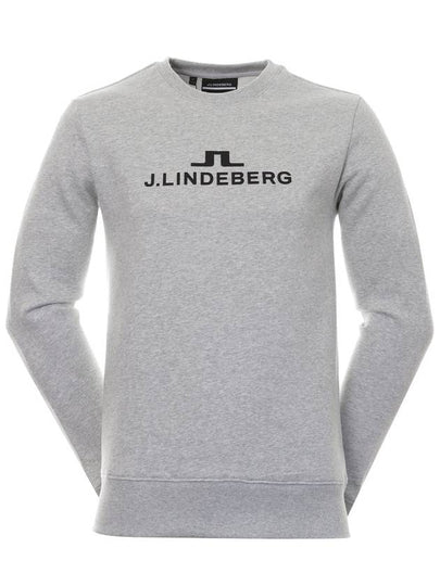 Alpha Crew Neck Sweater Light Grey Melange - J.LINDEBERG - BALAAN 2