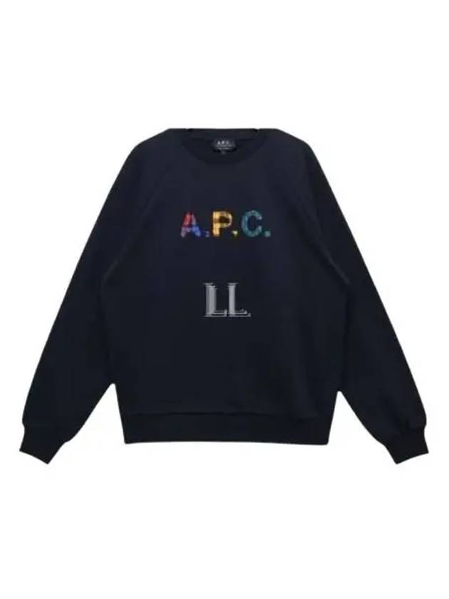 Logo Patch Crewneck Sweatshirt Navy - A.P.C. - BALAAN 2