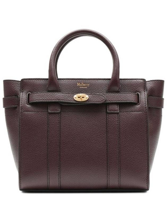 Bayswater Zipped Mini Classic Grain Tote Bag Oxblood - MULBERRY - BALAAN 2