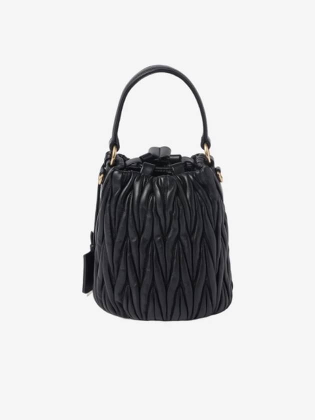 Matelasse Nappa Leather Bucket Bag Black - MIU MIU - BALAAN 4