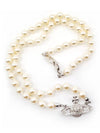 Mini Bas Relief Pearl Necklace Platinum Cream Pearl Crystal - VIVIENNE WESTWOOD - BALAAN 5