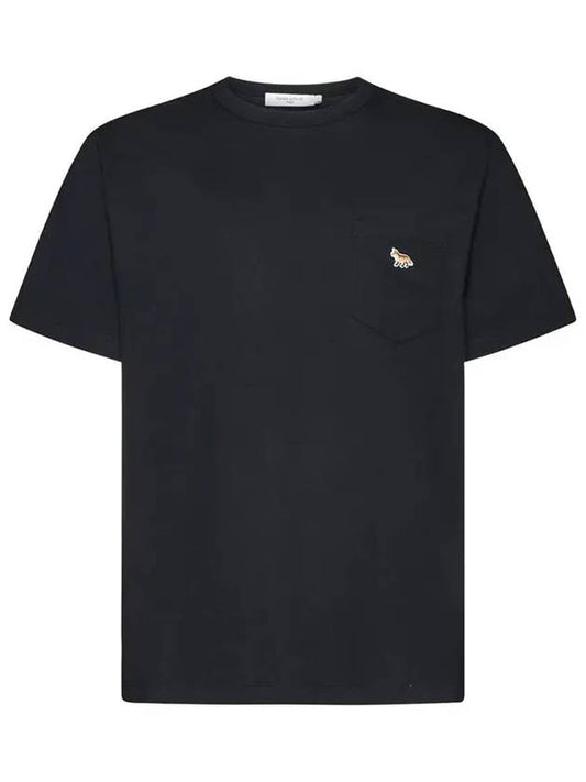 Baby Fox Patch Pocket Short Sleeve T-Shirt Black - MAISON KITSUNE - BALAAN 2