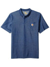 Polo short sleeve t shirt dark cobalt blue heather K570 413 - CARHARTT - BALAAN 2