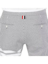 Seersucker Loopback 4 Button Vent Straight Pants Light Grey - THOM BROWNE - BALAAN 9