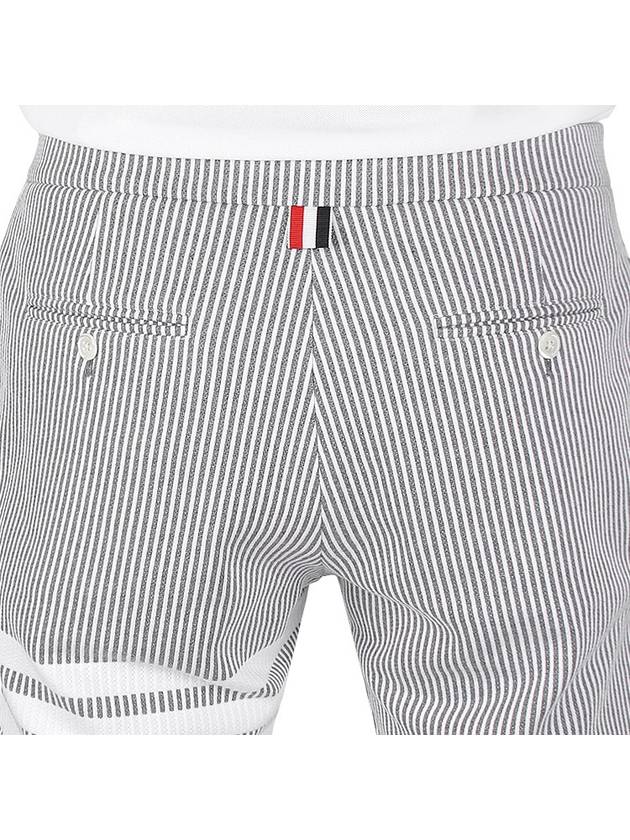 Seersucker Loopback 4 Button Vent Straight Pants Light Grey - THOM BROWNE - BALAAN 9