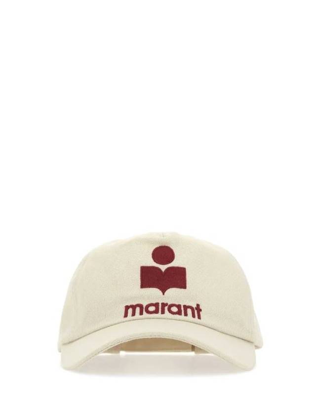 Tyrone Logo Ball Cap Ecru Red CQ0060 00M016A - ISABEL MARANT - BALAAN 1