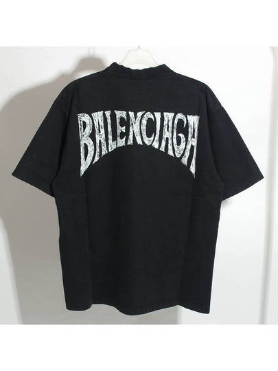 Hand-Drawn Medium Fit Short Sleeve T-Shirt Black - BALENCIAGA - BALAAN 2