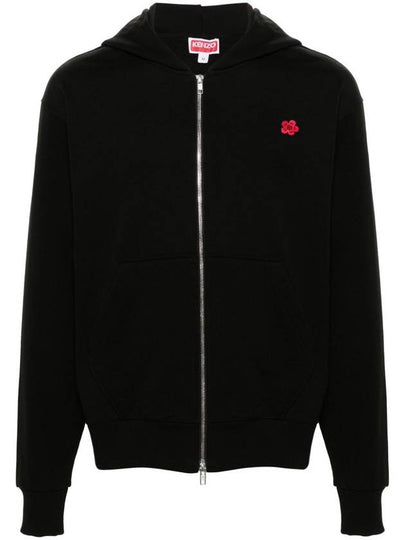 Boke Flower Embroidery Zip-Up Hoodie Black - KENZO - BALAAN 2