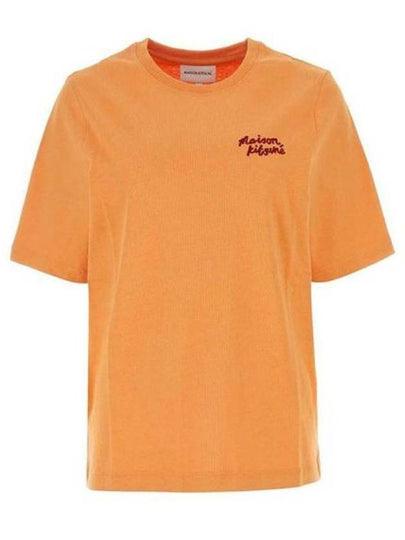 Handwriting Logo Cotton Short Sleeve T-Shirt Orange - MAISON KITSUNE - BALAAN 2