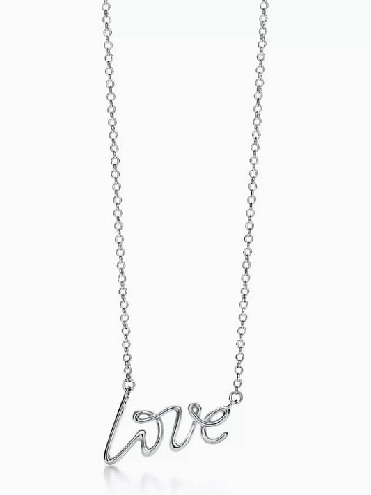 Paloma Graffiti Love Pendant Necklace Silver - TIFFANY & CO. - BALAAN 2