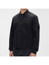 Men's Lens Wappen Gabardine Shirt Jacket Black - CP COMPANY - BALAAN 3