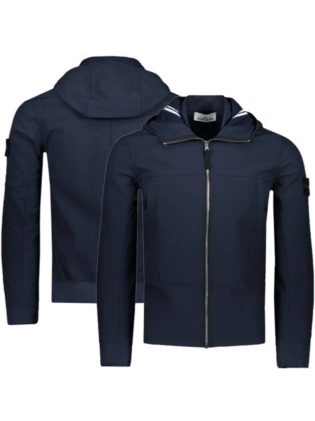 Soft Shell Brushed Lining Zip Up Hoodie Navy - STONE ISLAND - BALAAN 2