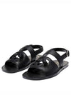 Men's Interlocking G Leather Sandals Black - GUCCI - BALAAN 2