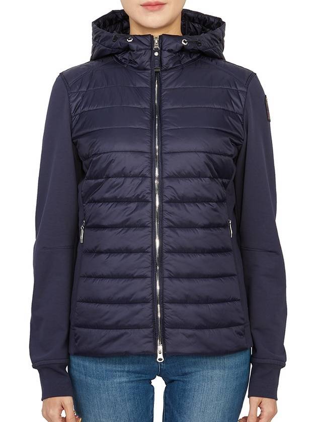 Women's Zipper Side Padded Hooded Jacket Navy - PARAJUMPERS - BALAAN 1