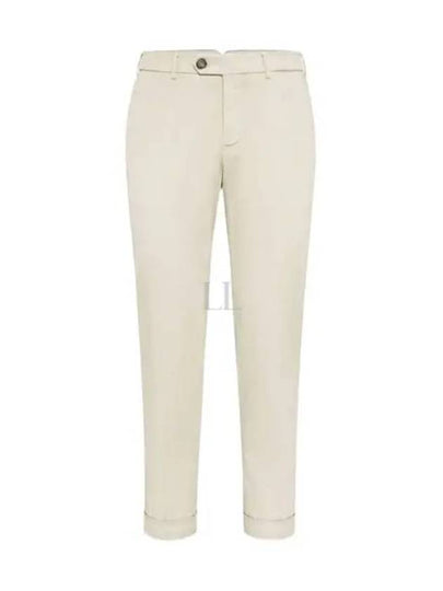 Lace Sure Fit Cotton Straight Pants Light Beige - BRUNELLO CUCINELLI - BALAAN 2