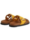 Women s Extra Sandals Suede Goatskin Topaz Gold Brown - HERMES - BALAAN 6