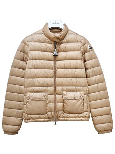 Women s LANS Logo Patch Short Down Padded Jacket Beige 1A10100 53048 205 - MONCLER - BALAAN 1