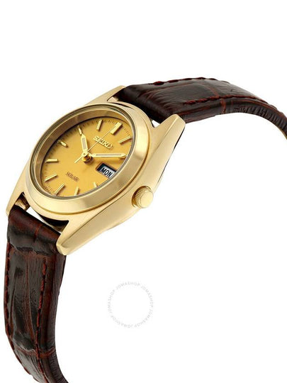 Seiko Core Champagne Dial Brown Leather Ladies Watch SUT120 - SEIKO - BALAAN 2