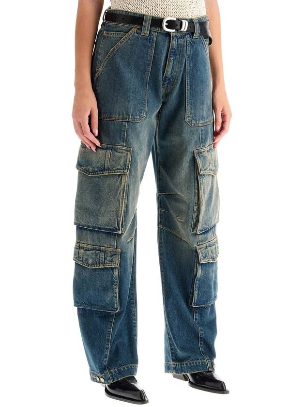 Distressed Finish Denim Wide Jeans Blue - GOLDEN GOOSE - BALAAN 3