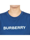 Logo Print Detail Short Sleeve T-Shirt Blue - BURBERRY - BALAAN 9