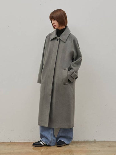 Wool Quilted Over Long Coat Khaki - RYUL+WAI: - BALAAN 2