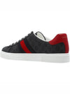 Ace Web GG Supreme Canvas Low Top Sneakers Black - GUCCI - BALAAN 5