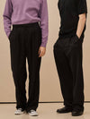 Bakerloo Two Tuck Wool Wide Slacks Black - TRADCLUB - BALAAN 1