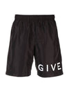 logo print swim shorts black - GIVENCHY - BALAAN.