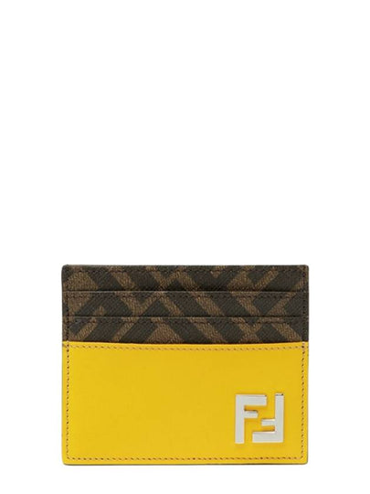 FF Square Leather Card Wallet Yellow - FENDI - BALAAN 2