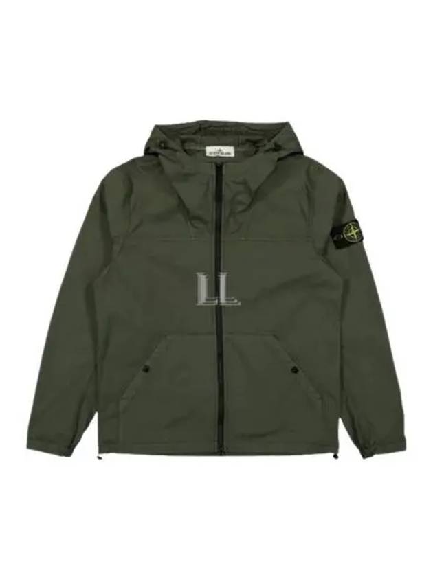 Supima Cotton Twill Stretch-TC Over Hooded Jacket Green - STONE ISLAND - BALAAN 2