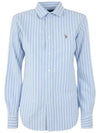 Pony Classic Fit Long Sleeve Shirt Blue - POLO RALPH LAUREN - BALAAN 3