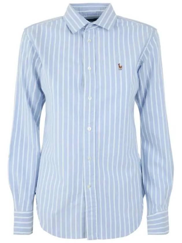 Pony Classic Fit Long Sleeve Shirt Blue - POLO RALPH LAUREN - BALAAN 2