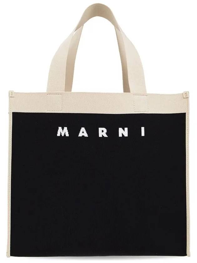 Colorblock Jacquard Tote Bag Black - MARNI - BALAAN 3