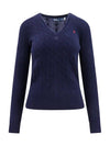 Kimberly Embroidered Logo Pony Cable Knit Top Navy - POLO RALPH LAUREN - BALAAN 1