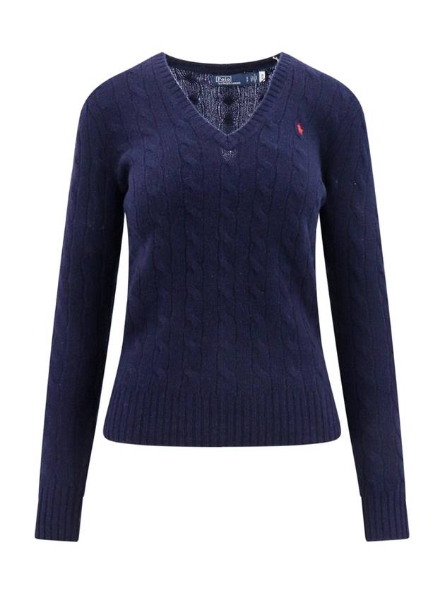 Kimberly Embroidered Logo Pony Cable Knit Top Navy - POLO RALPH LAUREN - BALAAN 1